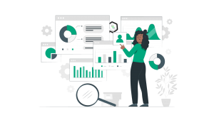 Dessin femme et tableaux de statistiques