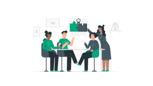 Équipe commerciale travaillant ensemble